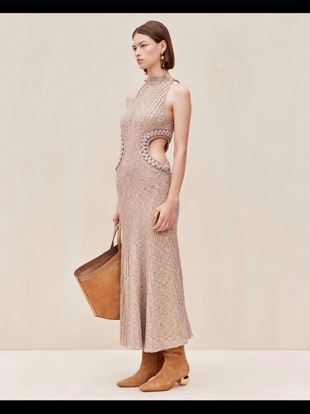 Cult Gaia - ANDREAS KNIT DRESS - CANYON TAN - Size M